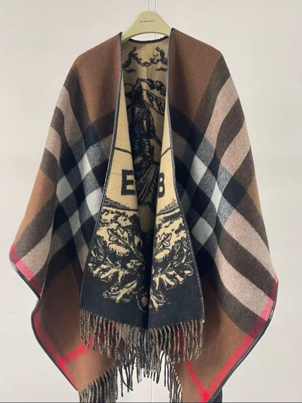 Burberry Double Sided Wool Cape Shawl